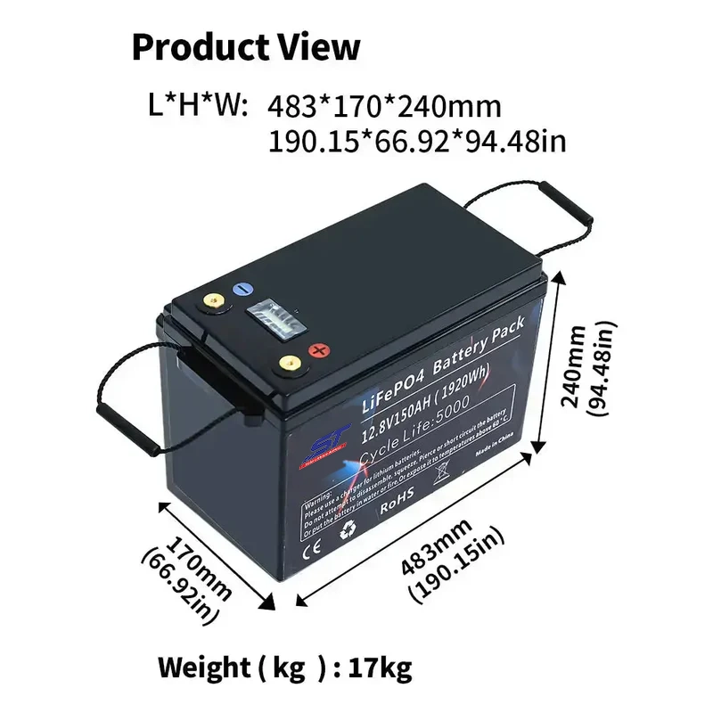 12.8V 150AH Battery Pack Lithium Ion Batteries Solar Energy System