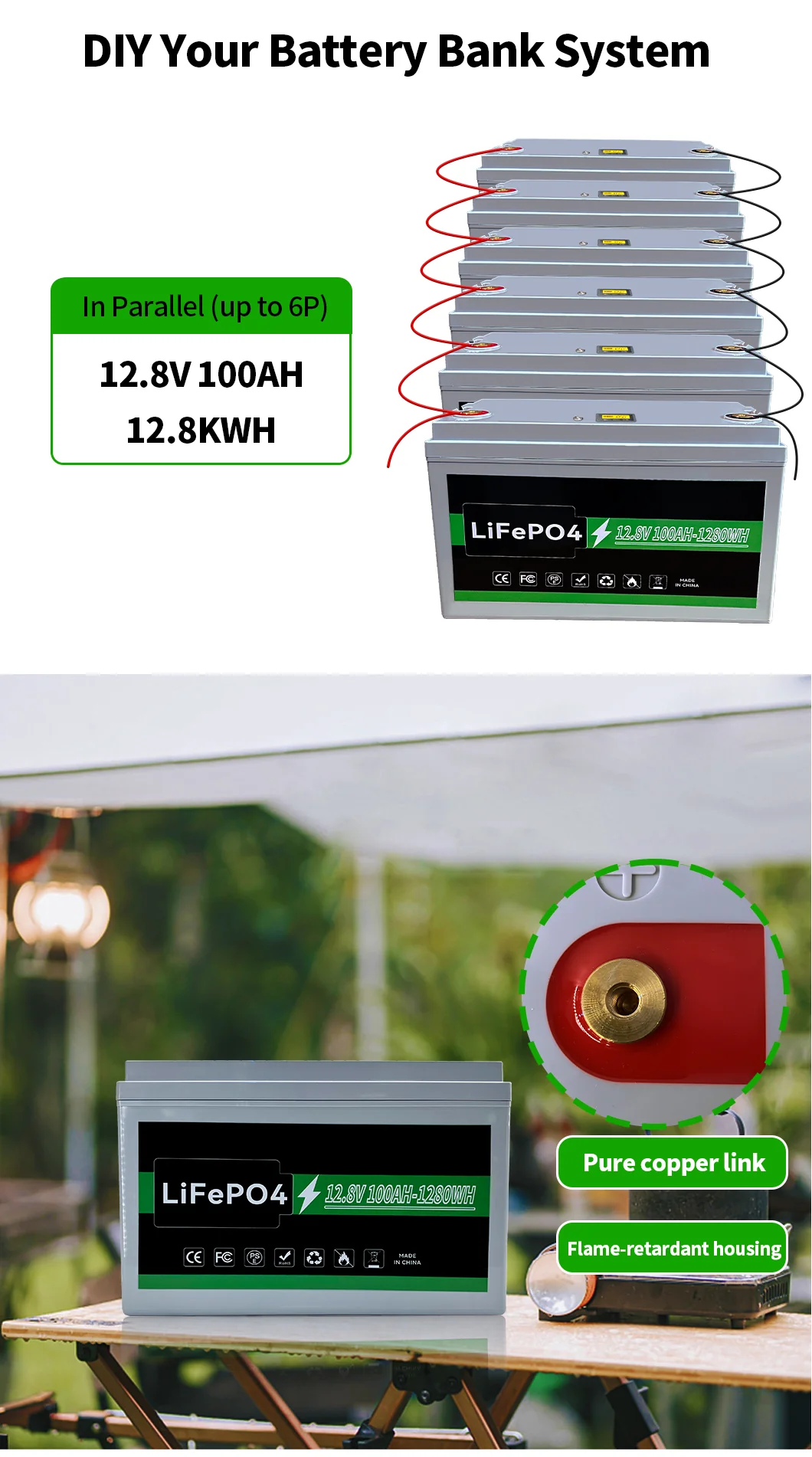 12.8V 100AH 150AH 200AH Lifepo4 Lithium Ion Batterie technical specification image 5