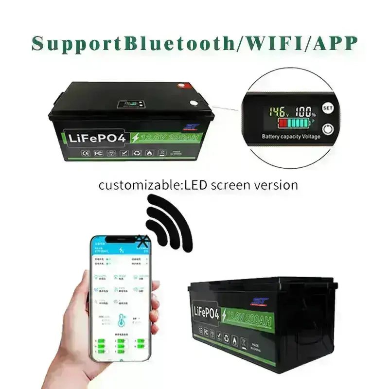 ST High-Capacity LiFePO4 Battery Packs 12.8V 100ah 150ah 200ah 300ah Elevate Your Energy System Battery