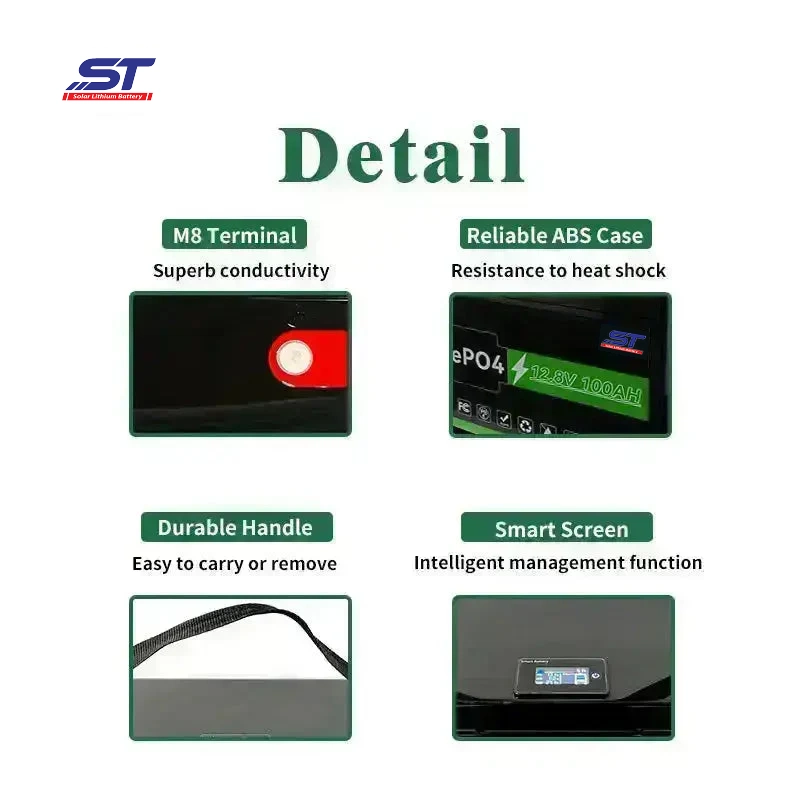 ST High-Capacity LiFePO4 Battery Packs 12.8V 100ah 150ah 200ah 300ah Elevate Your Energy System Battery