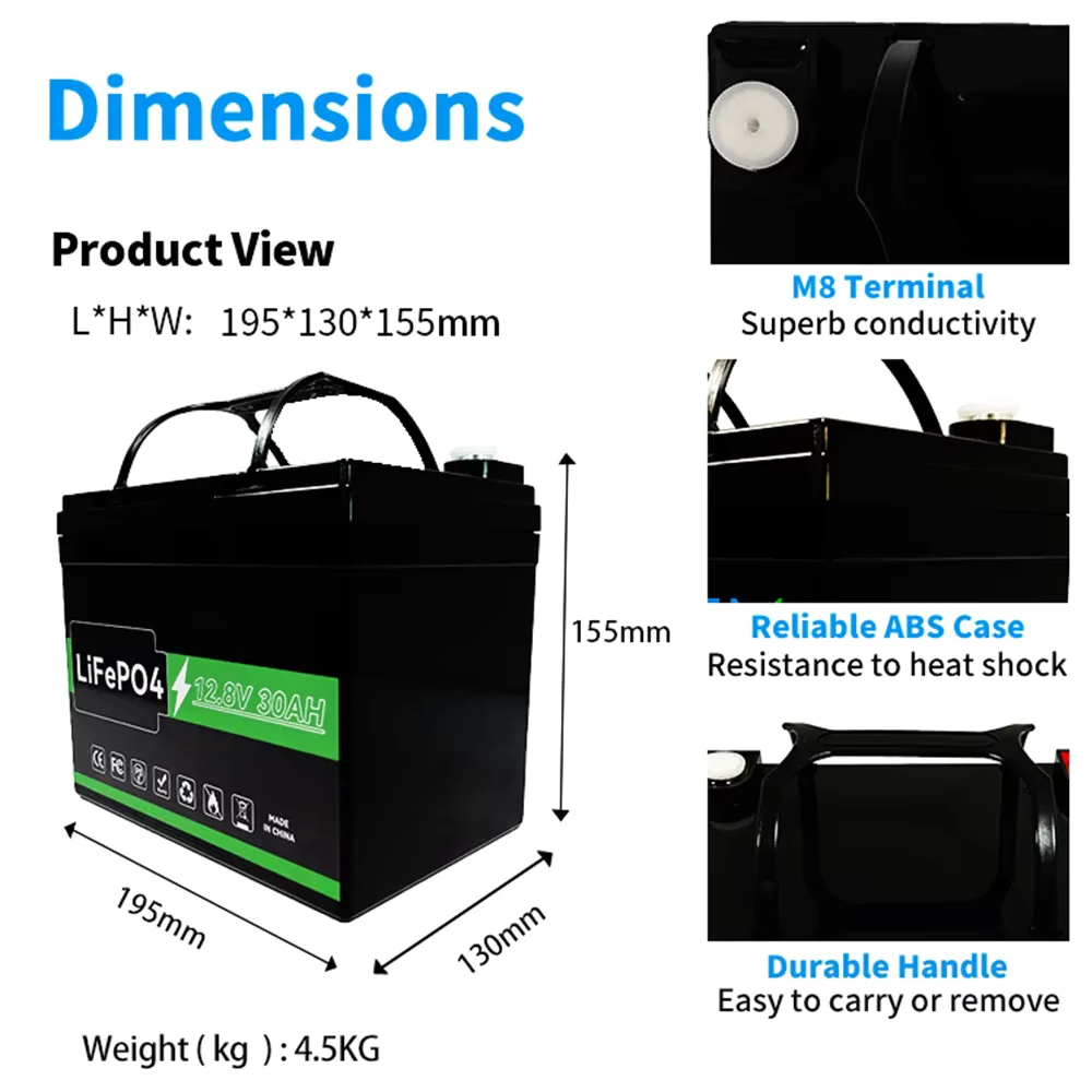 12V Solar Power System 12V Storage Battery Box with 12.8V 10AH-200AH Lifepo4 Lithium Ion Batteries 100AH 200AH Lithium Battery Pack technical specification image 3